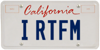 I RTFM license plate